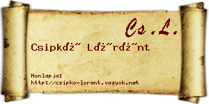 Csipkó Lóránt névjegykártya